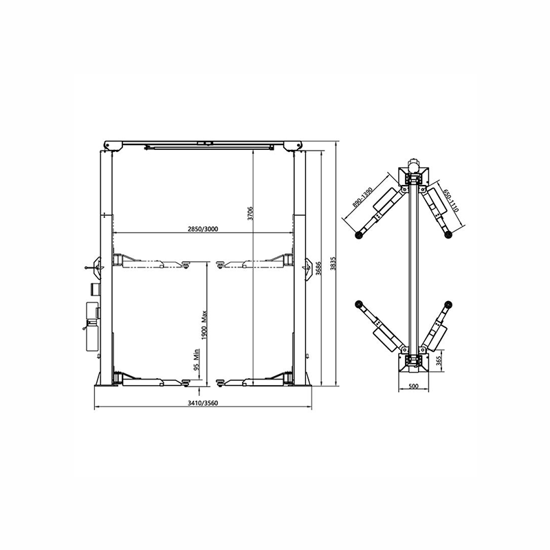Hydraulic-powered double-column lift combines efficiency and stability