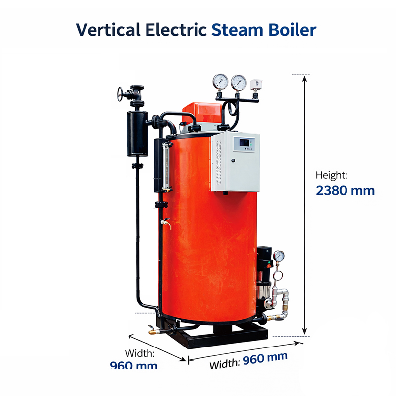 vertical gas steam boiler burner system