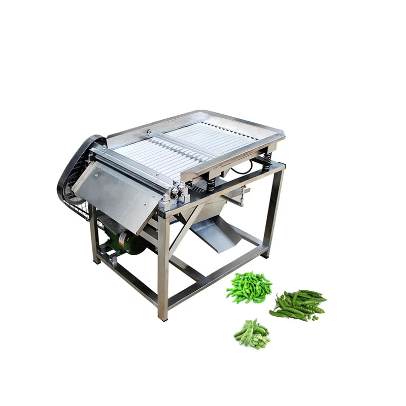 The commercial stainless steel pea sheller is made entirely of stainless steel.