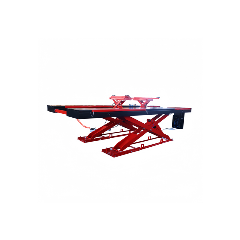The double-deck scissor car lift does not require much workshop space.