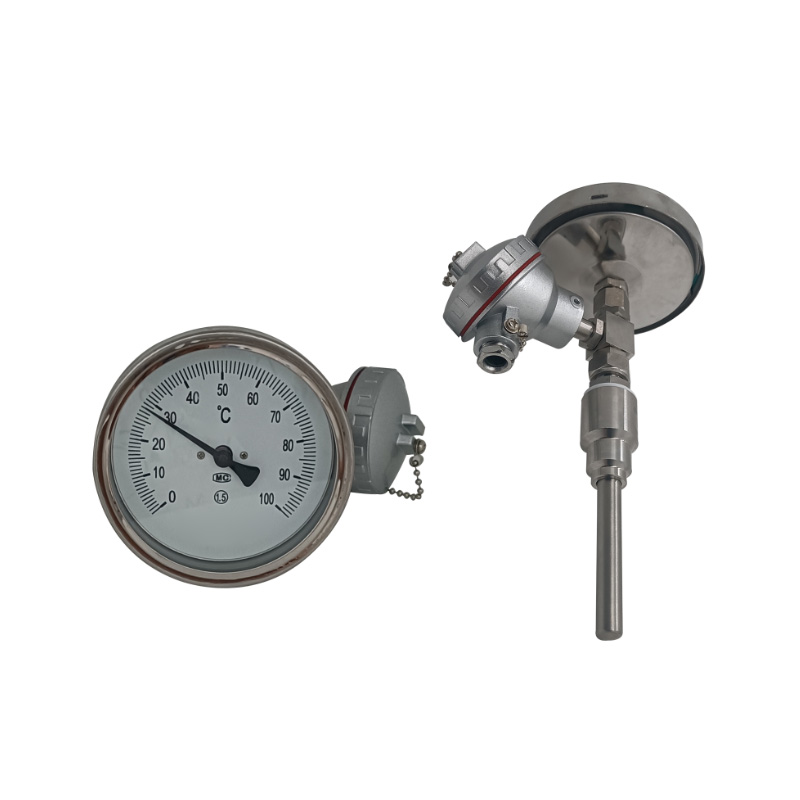 4-20mA temperature meter SS304 for pipeline view.