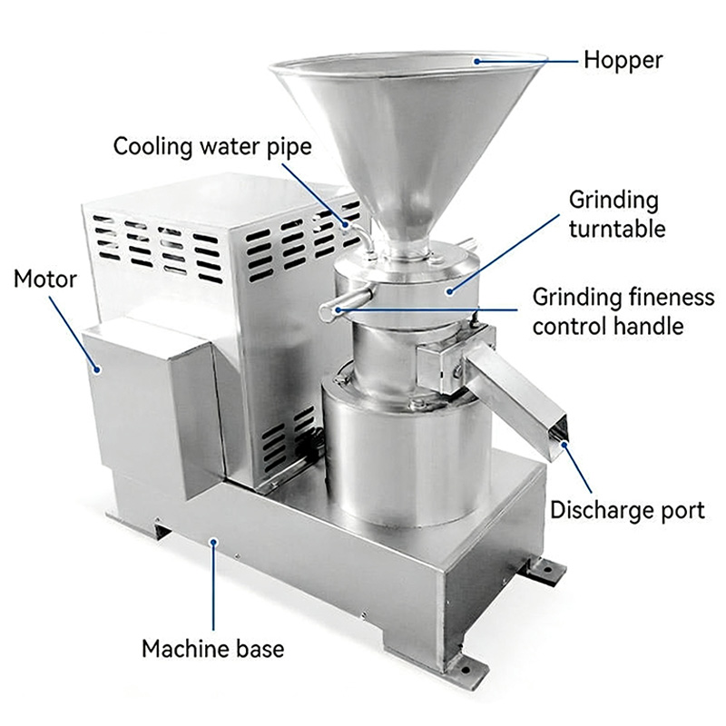 High-efficiency tahini maker with heat dissipation and cooling system