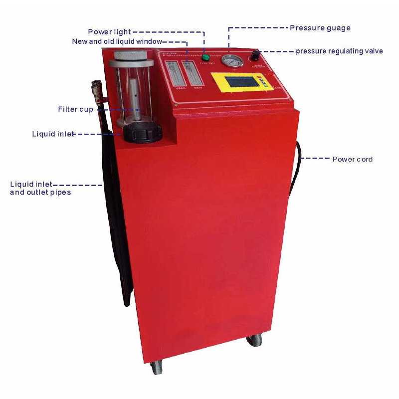control panel of automotive engine coolant flush machine