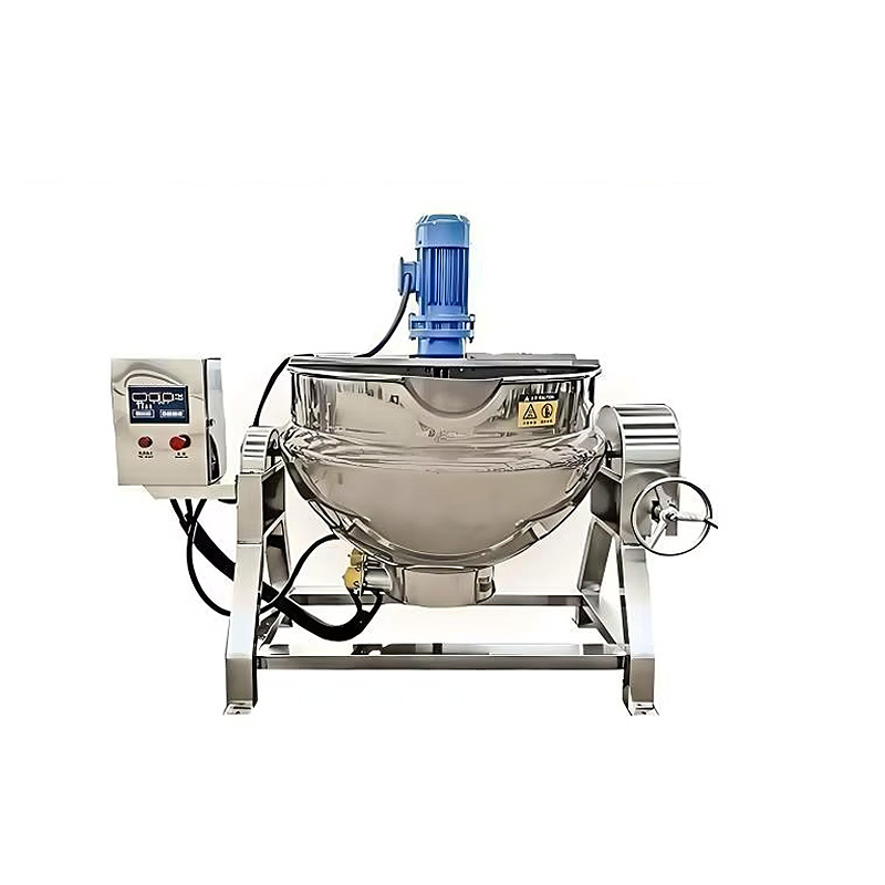 Planetary stirring pot for commercial sauce cooking.