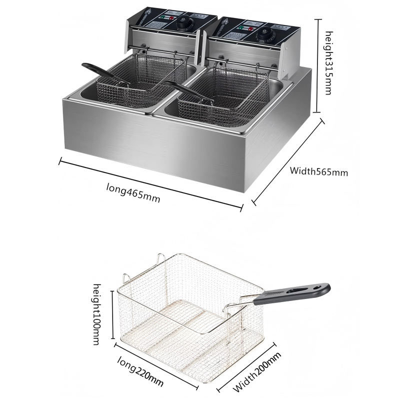 2x6L electric fryer for fried chicken and French fries