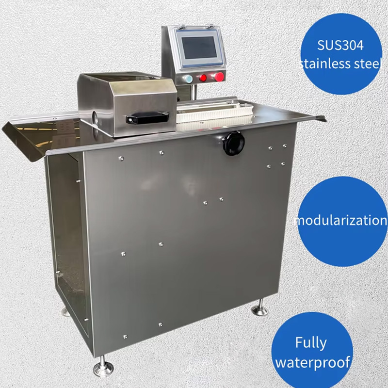 Automatic sausage knot machine for meat processing.