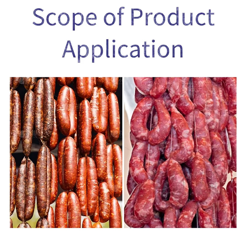 Finished product from a meat processing sausage knotting machine.