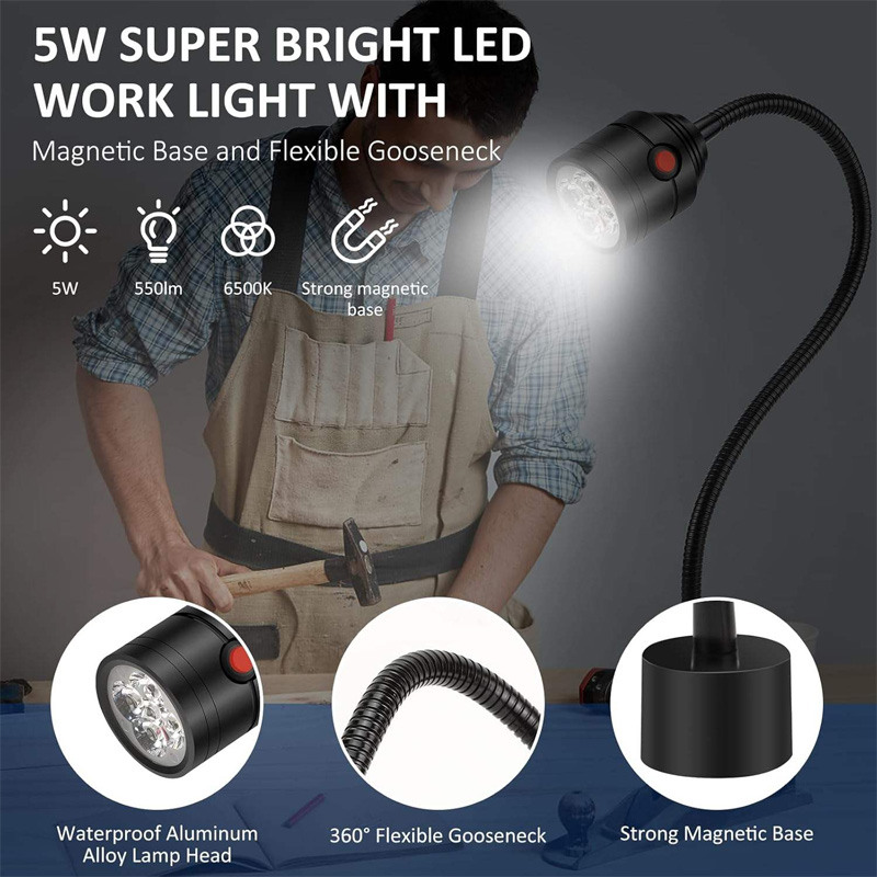 Advantages of flexible workshop lights with magnetic bases.