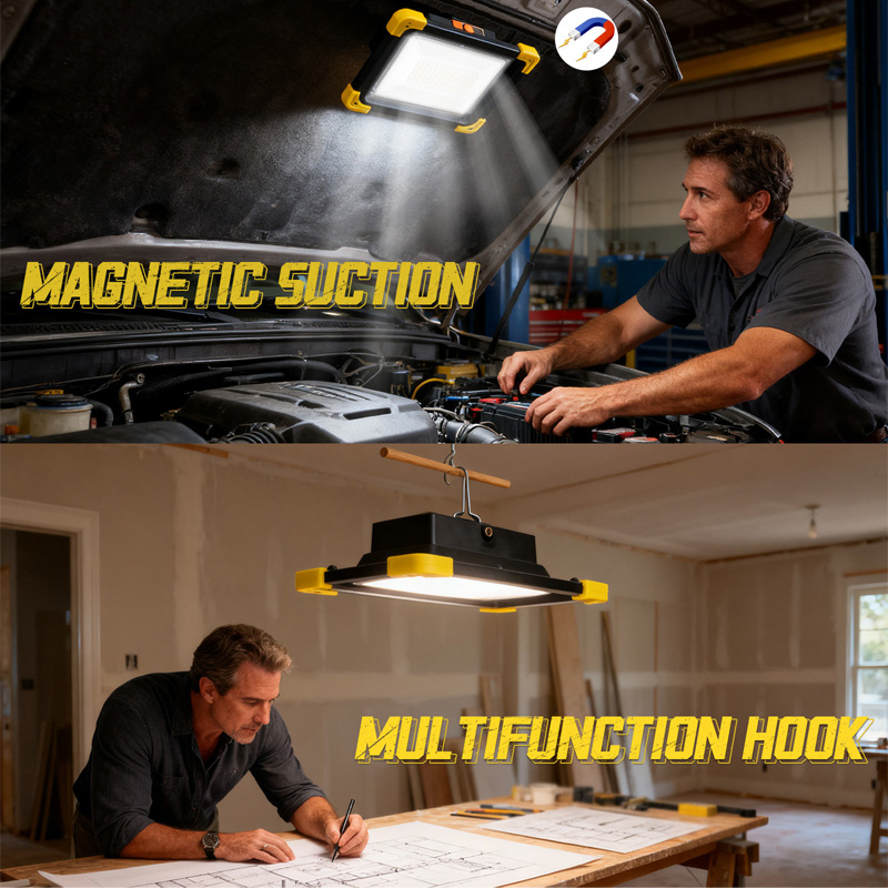 Application scenarios for magnetic charging base lamps.