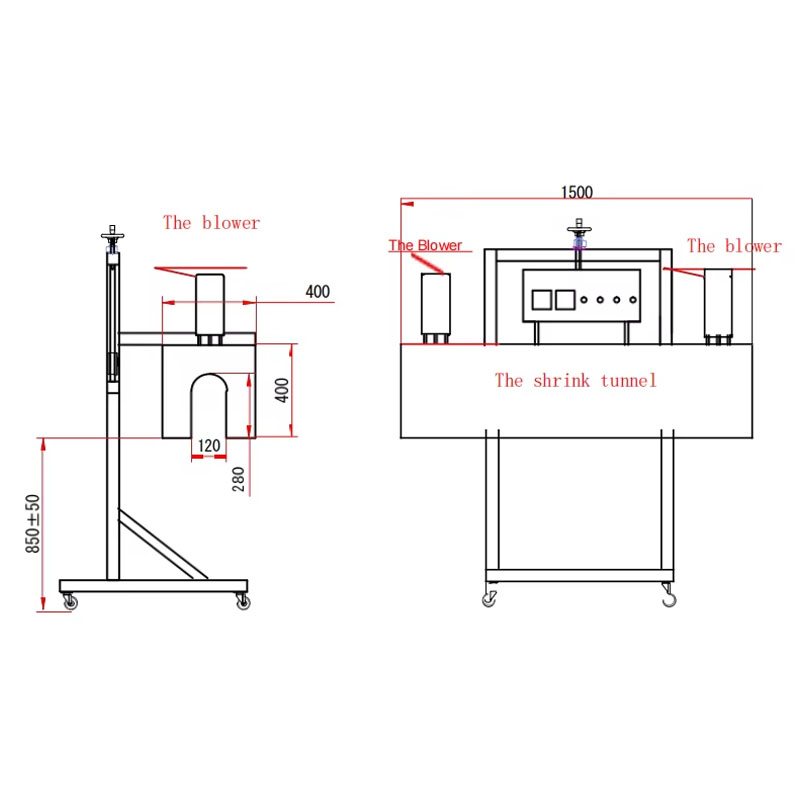 Shrink tunnel machine for small bottles and cans packing