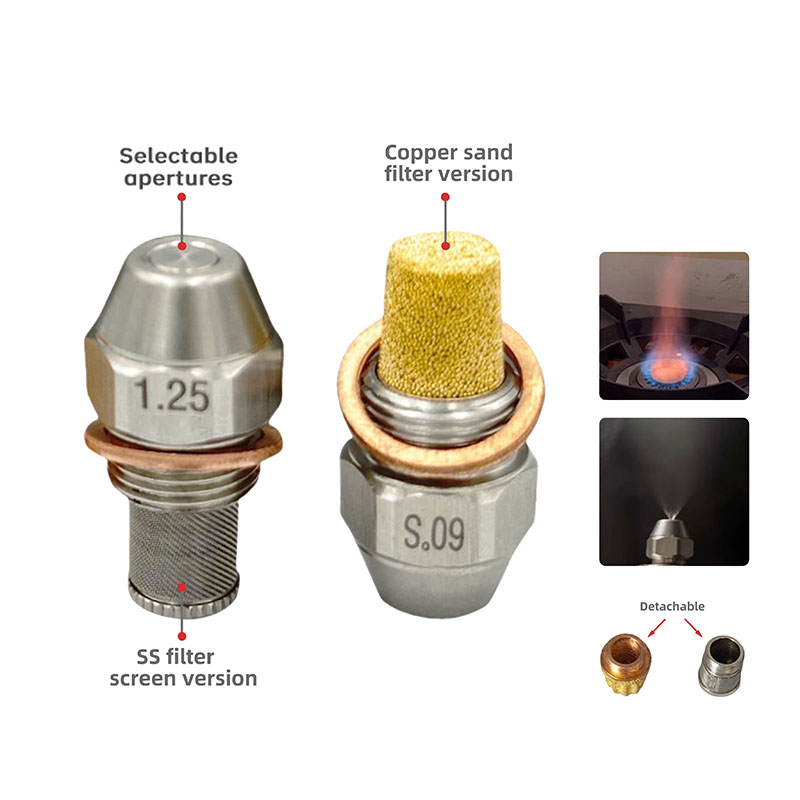 brass filter and stainless steel nozzle are detachable