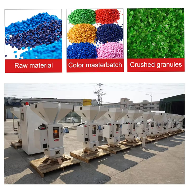 Plastic processing gravimetric mixing machine with stable output