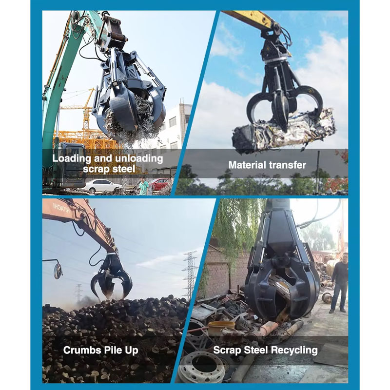 Multifunctional hydraulic plum grab for construction waste
