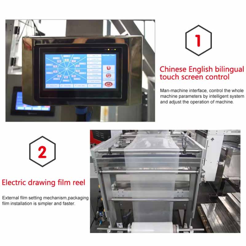 PLC touch screen interface for easy control and settings.