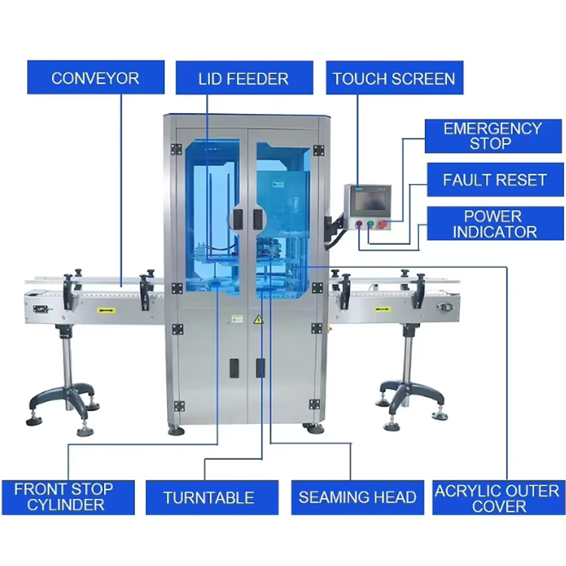 Stainless steel machine structure ensures hygiene and durability.