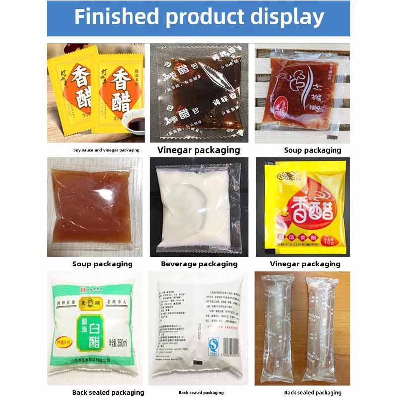 Three-side sealed sachets with liquid product ready