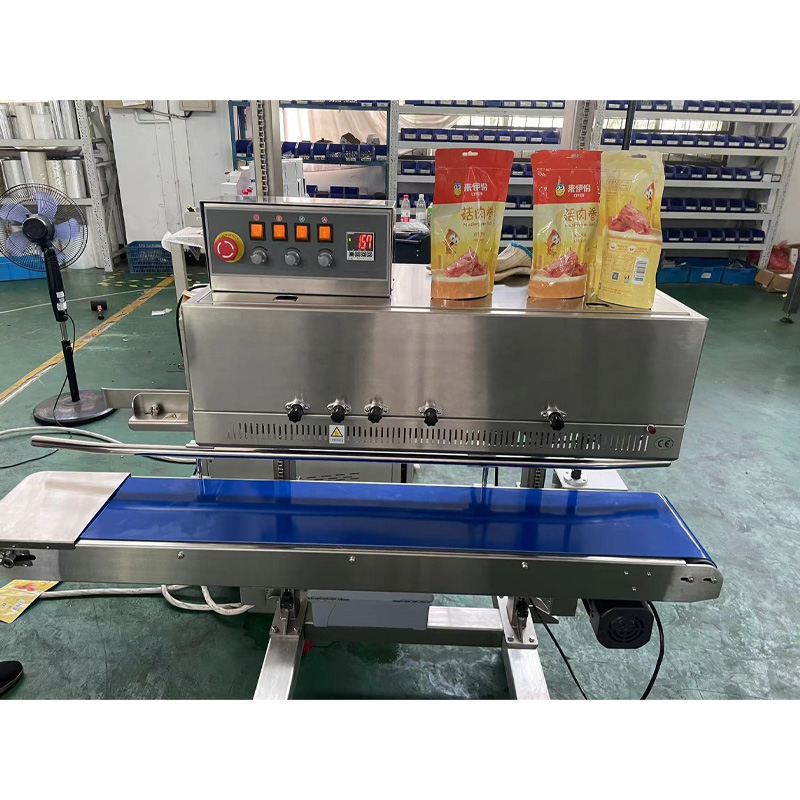 Automatic sealing machines are used in factories.