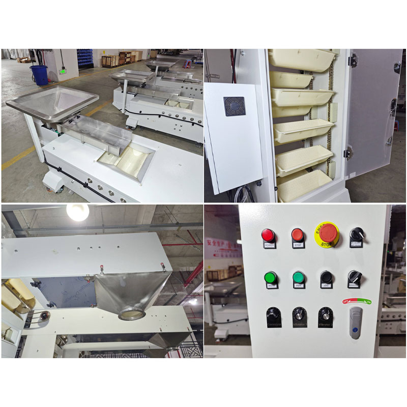 Restaurant conveyor bucket elevator with plastic hopper