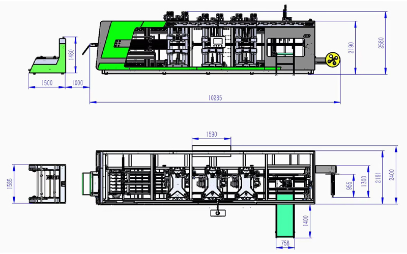 Twin-screw sheet extruder drawings