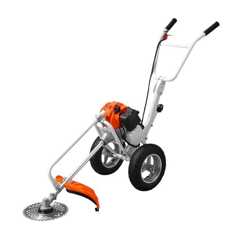 Gasoline push wheel lawn mower for garden mowing