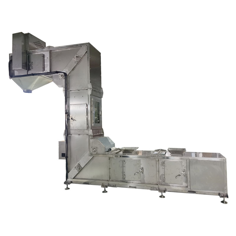 Rubber chain bucket elevator for food grade material conveying